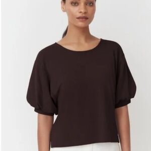 Cuyana Balloon Sleeve Tee in Chocolate Brown Women’s Size M